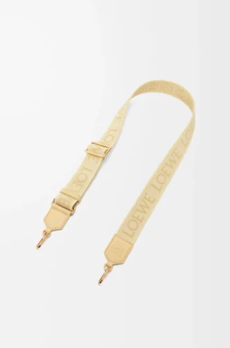 Anagram strap in jacquard and calfskin Vanilla