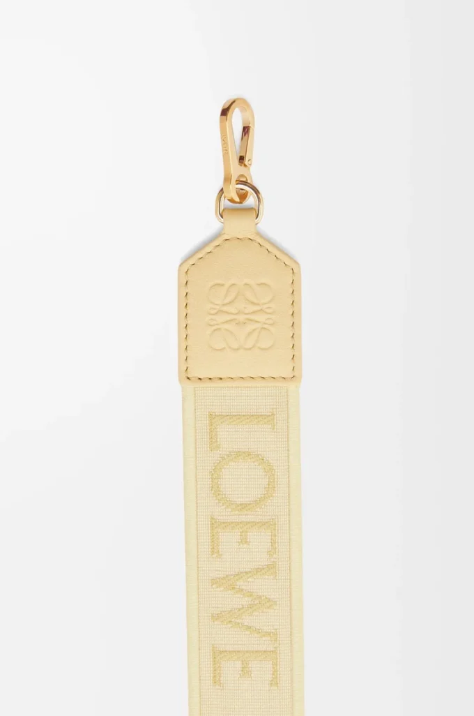 Anagram strap in jacquard and calfskin Vanilla