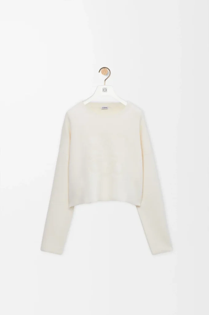 Anagram sweater in wool blend White