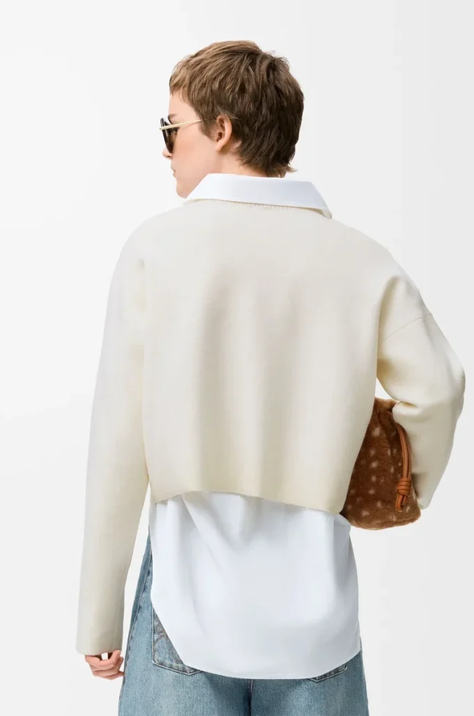 Anagram sweater in wool blend White