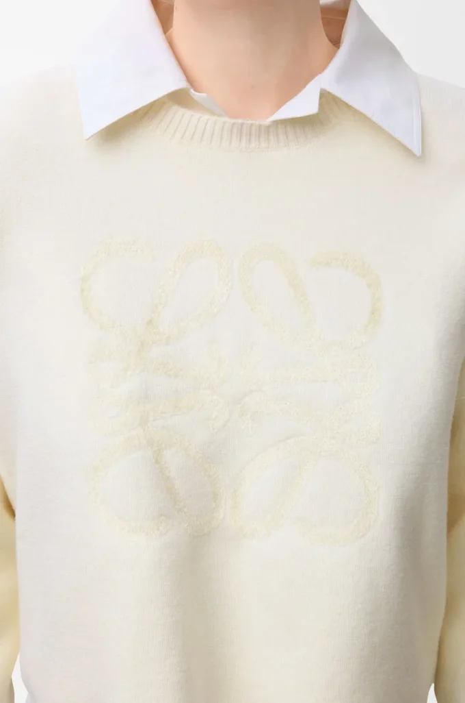 Anagram sweater in wool blend White