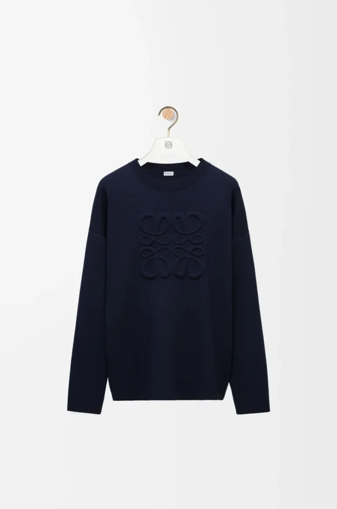 Anagram sweater in wool Navy Blue