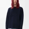 Anagram sweater in wool Navy Blue