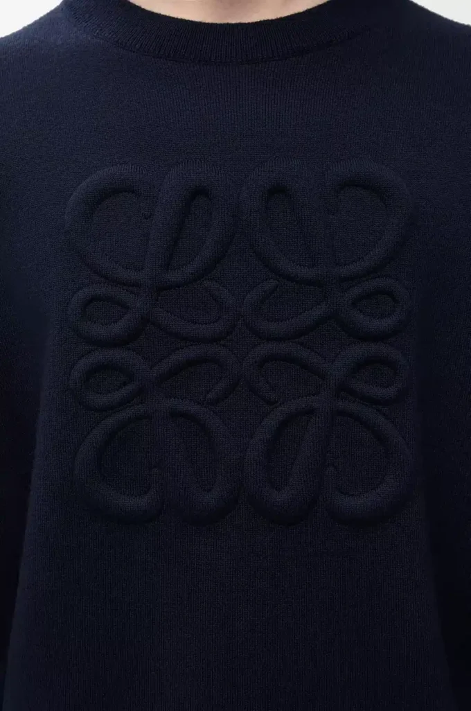 Anagram sweater in wool Navy Blue
