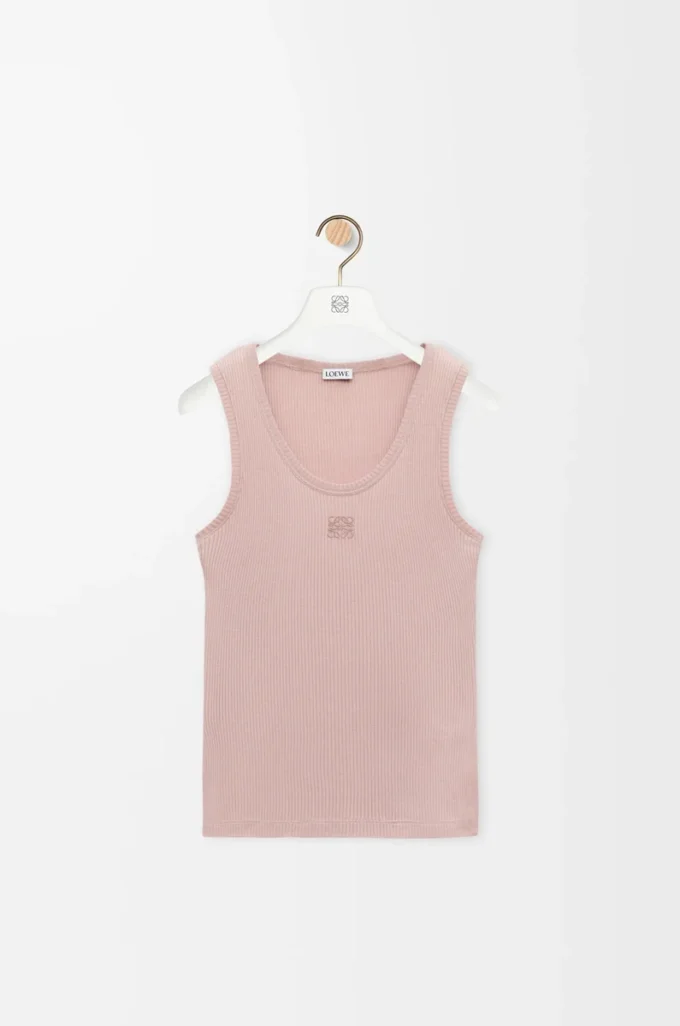 Anagram tank top in silk Light Pink