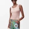 Anagram tank top in silk Light Pink