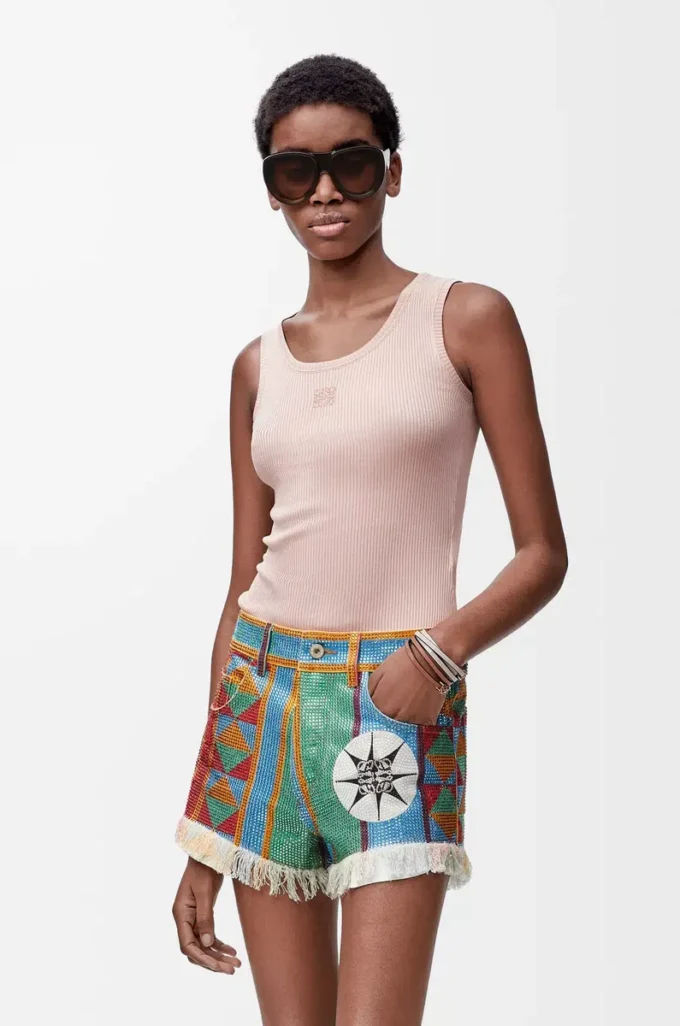 Anagram tank top in silk Light Pink