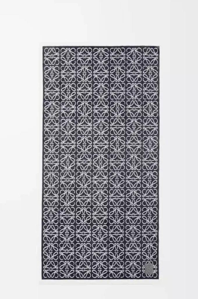 Anagram towel in cotton Navy Blue