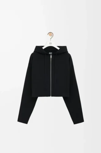 Anagram zip-up hoodie in wool Black Anagram zip-up hoodie in wool Black