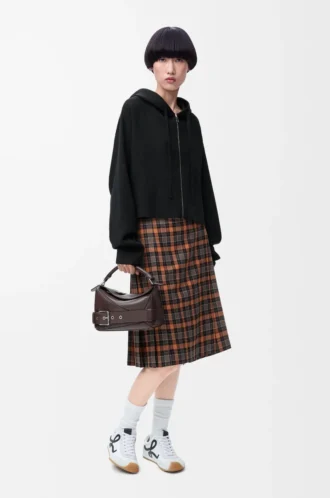 Anagram zip-up hoodie in wool Black Anagram zip-up hoodie in wool Black