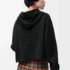 Anagram zip-up hoodie in wool Black