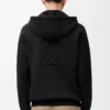 Anagram zip-up hoodie in wool Black