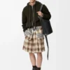 Anagram zip-up hoodie in wool Khaki Green