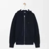 Anagram zip-up hoodie in wool Navy Blue