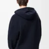 Anagram zip-up hoodie in wool Navy Blue
