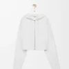 Anagram zip-up hoodie in wool White