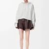 Anagram zip-up hoodie in wool White