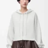 Anagram zip-up hoodie in wool White