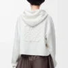 Anagram zip-up hoodie in wool White