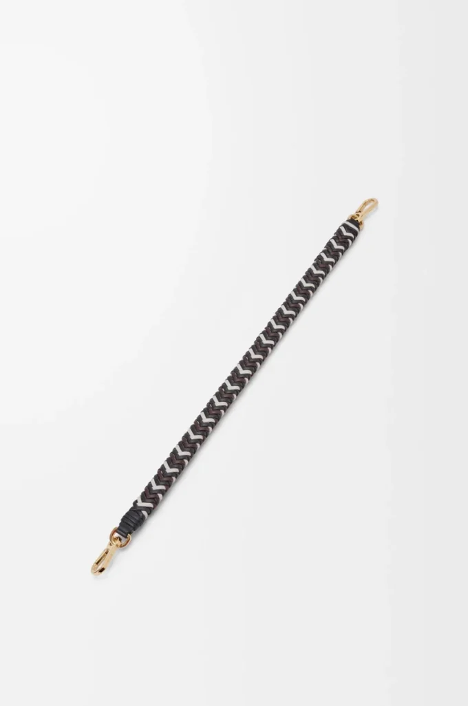 Arrow short strap in calfskin Black/Chocolate