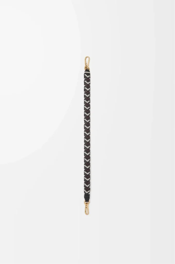 Arrow short strap in calfskin Black/Chocolate