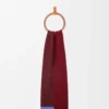 Asymmetric scarf in wool Green/Red/Multicolor