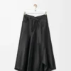 Asymmetric skirt in satin nappa lambskin Black