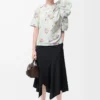 Asymmetric skirt in wool Black