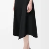 Asymmetric skirt in wool Black