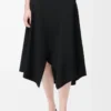 Asymmetric skirt in wool Black