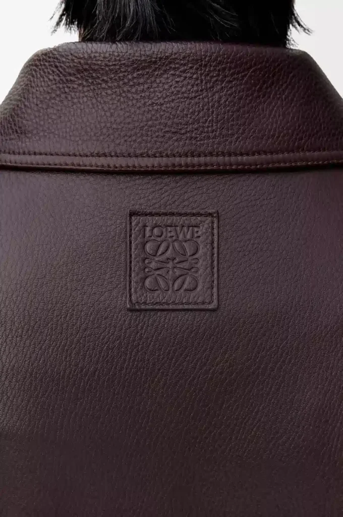 Aviator jacket in deerskin Oxblood