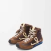 Ballet Runner 2.0 high-top in nylon and calfskin Brown/Yellow/Blue