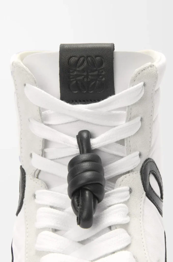 Ballet Runner 2.0 high-top in nylon and calfskin White/Black