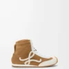 Ballet Runner 2.0 high-top in suede and shearling Tan/White