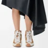 Ballet Runner 2.0 high-top in suede and shearling Tan/White