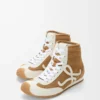 Ballet Runner 2.0 high-top in suede and shearling Tan/White