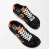Ballet Runner 2.0 in nylon and calfskin Black/Orange/Pale Green