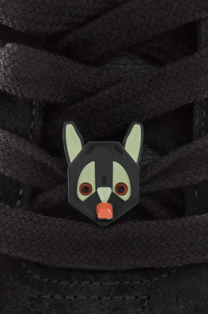Ballet Runner 2.0 in nylon and calfskin Black/Orange/Pale Green