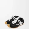Ballet Runner 2.0 in nylon and calfskin Black/White
