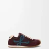 Ballet Runner 2.0 in nylon and calfskin Burgundy/Duck Blue/Dough