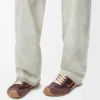 Ballet Runner 2.0 in nylon and calfskin Chocolate/Coral/Yellow