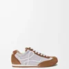 Ballet Runner 2.0 in nylon and calfskin Grey/White/Tan