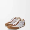 Ballet Runner 2.0 in nylon and calfskin Grey/White/Tan