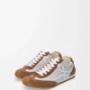 Ballet Runner 2.0 in nylon and calfskin Grey/White/Tan