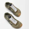 Ballet Runner 2.0 in nylon and calfskin Light Khaki/Black/White