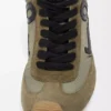 Ballet Runner 2.0 in nylon and calfskin Light Khaki/Black/White