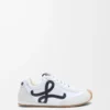 Ballet Runner 2.0 in nylon and calfskin White/Black