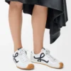Ballet Runner 2.0 in nylon and calfskin White/Black