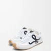 Ballet Runner 2.0 in nylon and calfskin White/Black
