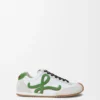 Ballet Runner 2.0 in nylon and calfskin White/Grass Green/Dark Orang